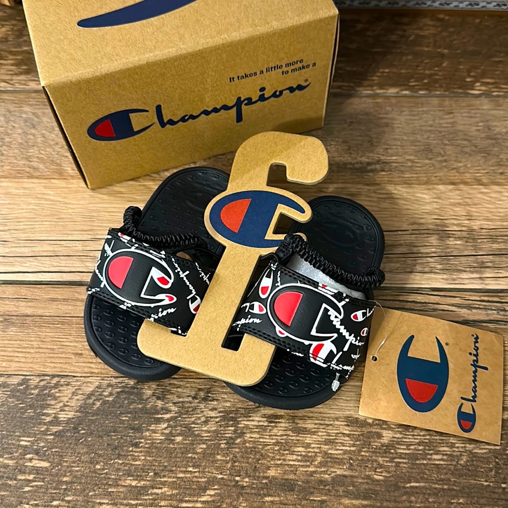 Champion US Toddler Size 4 Shoes (Slides) Black